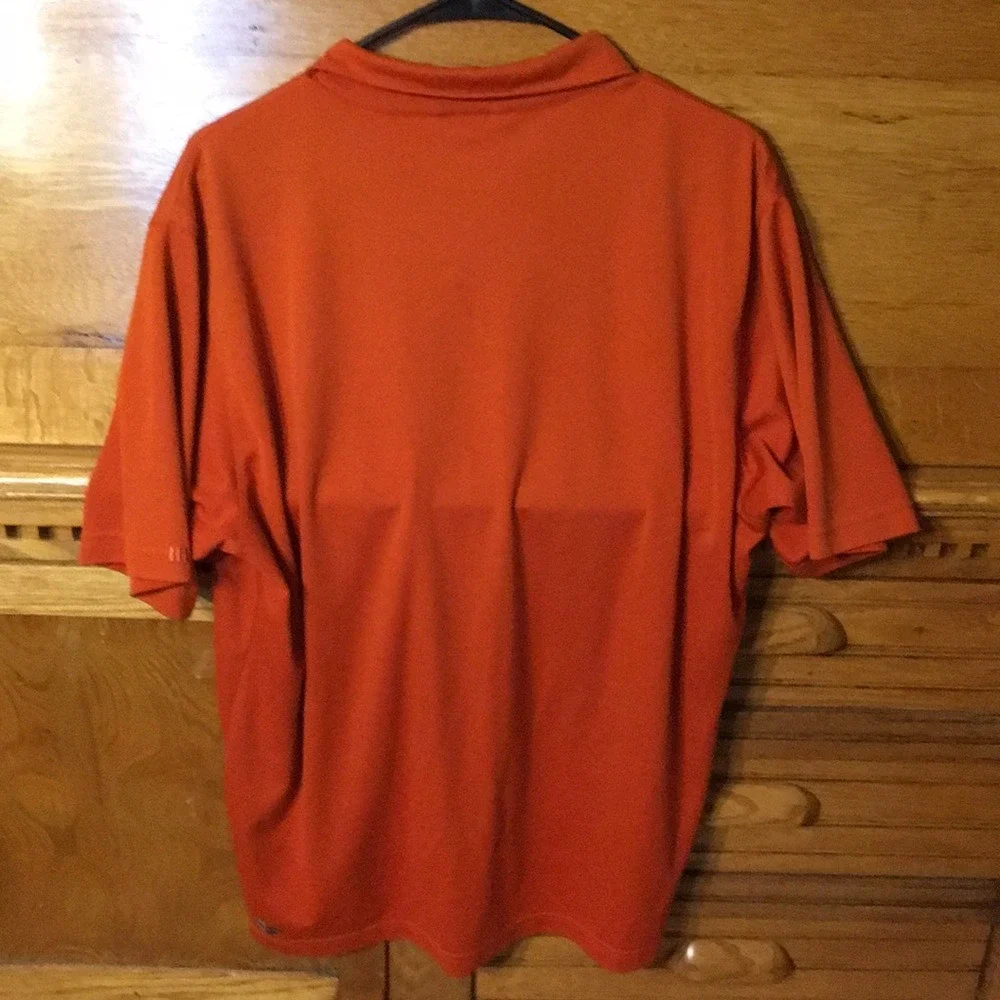Adidas Athleisure Mens Short‎ Sleeve Polo Shirt Orange Embroidered Logo Large